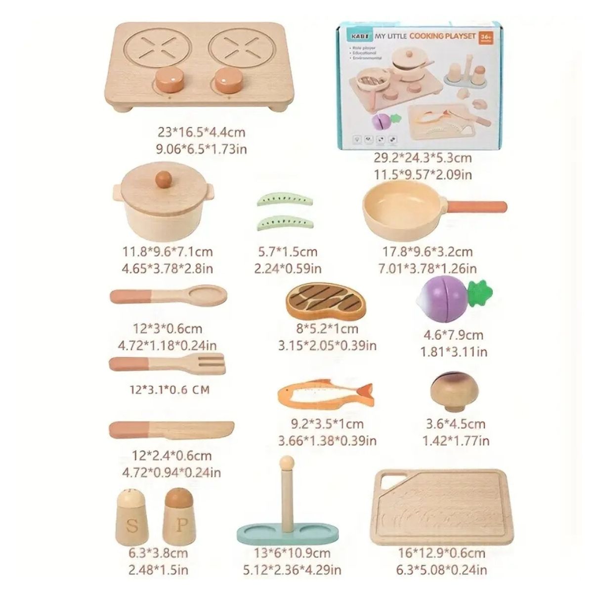GENERICO - Set de cocina juguete de madera