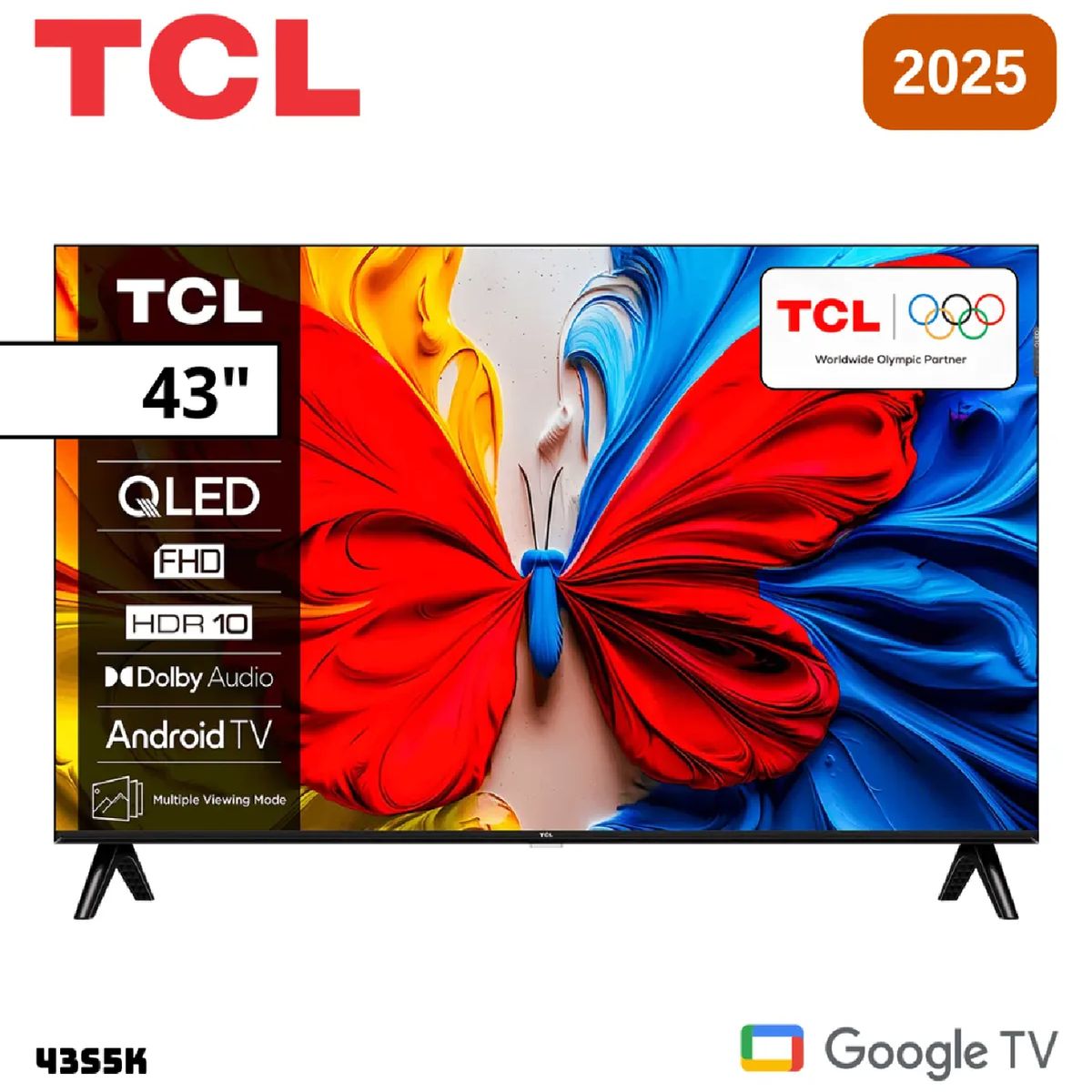 TCL - Televisor TCL 43S5K QLED 43” Smart TV Google TV FHD 2025