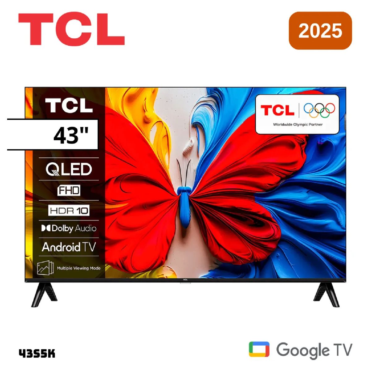 TCL - Televisor TCL 43S5K QLED 43” Smart TV Google TV FHD 2025