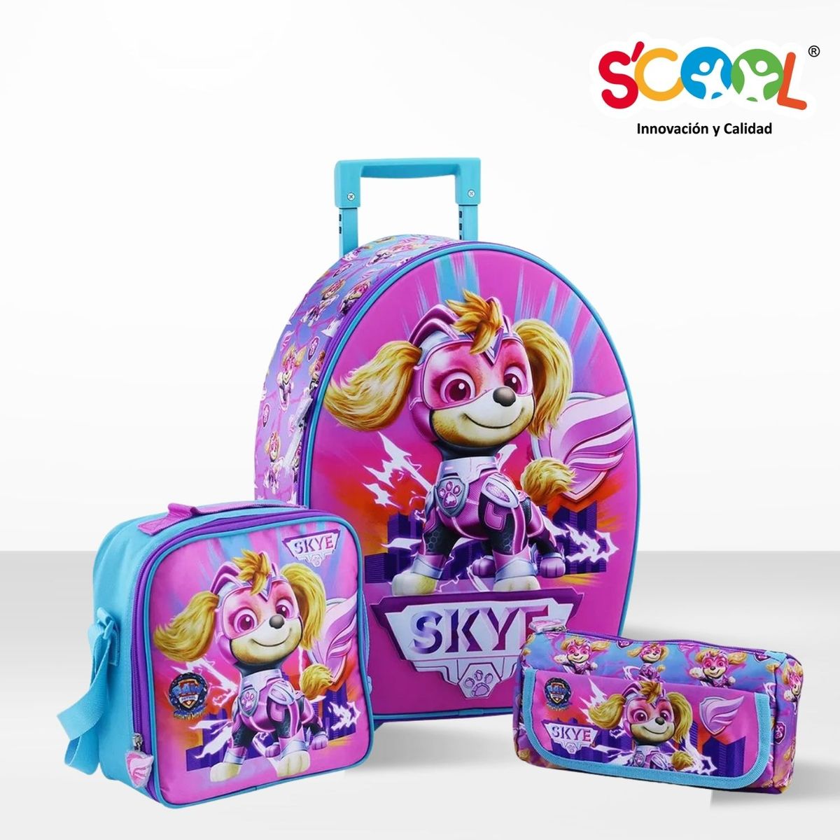 SCOOL - Set de Mochila Escolar Con Rueda 3D Paw Patrol Scool