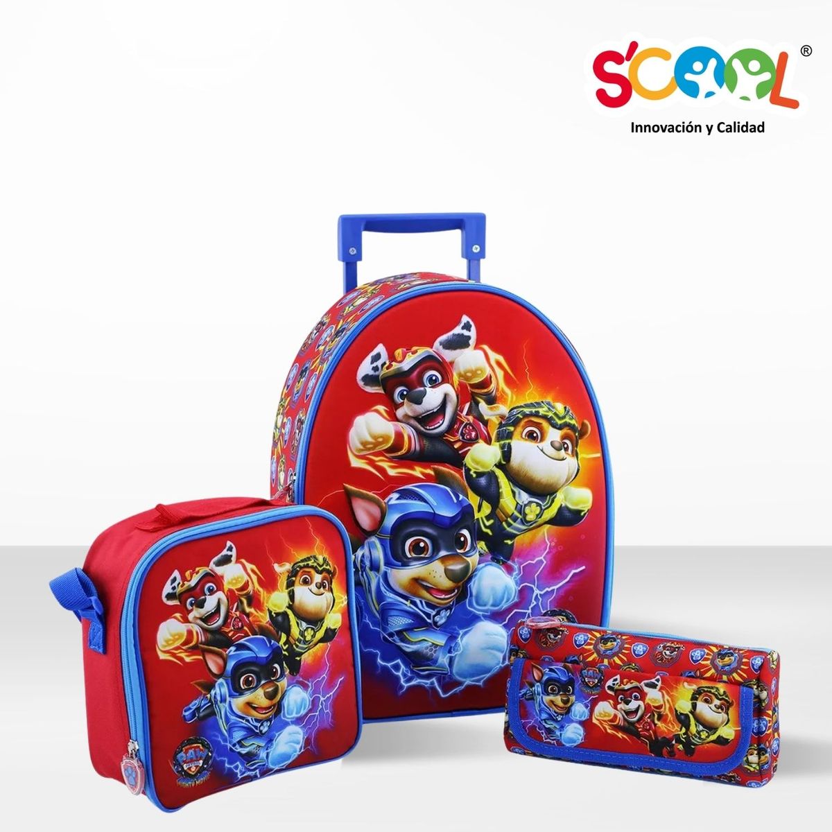 Set de Mochila Escolar Con Rueda 3D Paw Patrol Niño Rayo Scool, marca SCOOL - Foto Principal