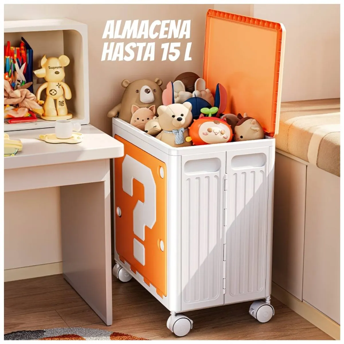 SHEEPBUSTER - Organizador Caja de Juguetes Y Ropa con Ruedas de Mario Bross