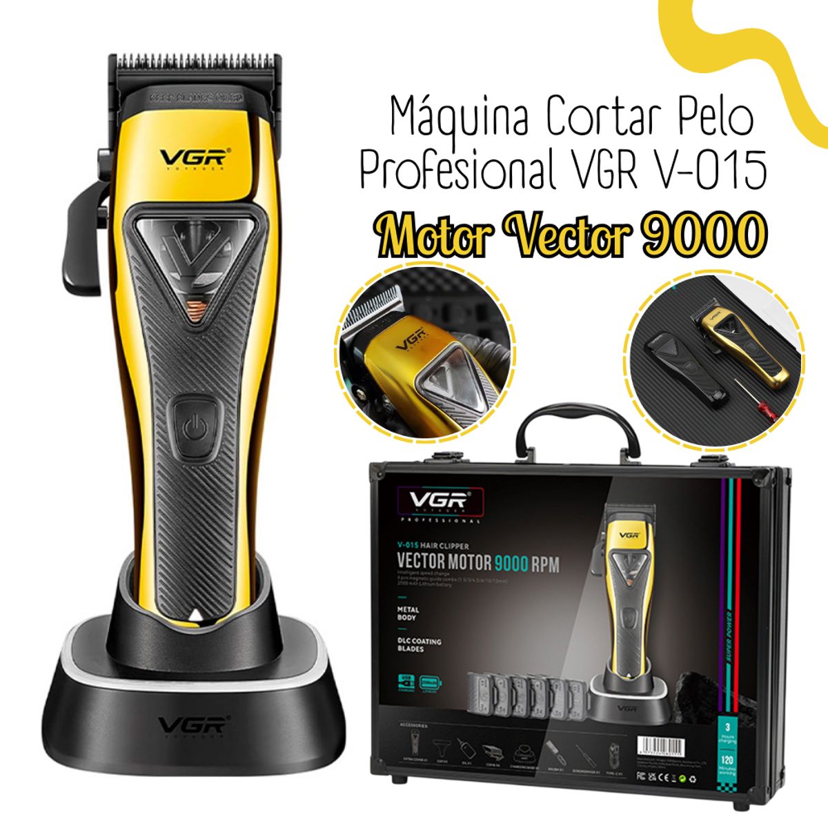 GENERICO - Máquina Cortar Pelo Profesional Motor Vector 9000 VGR V-015