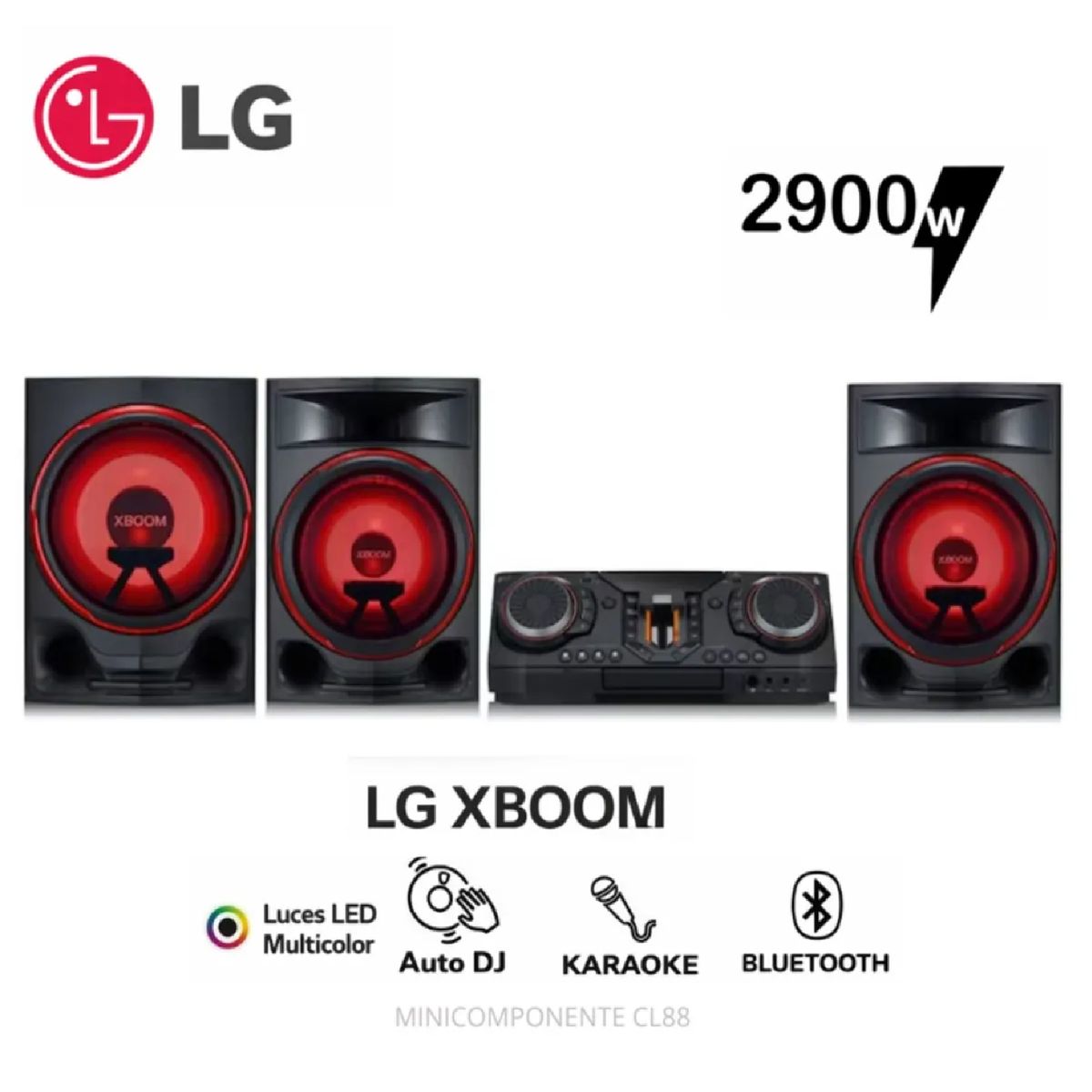 LG - Minicomponente LG XBOOM CL88 2900W Bluetooth Karaoke Party Link