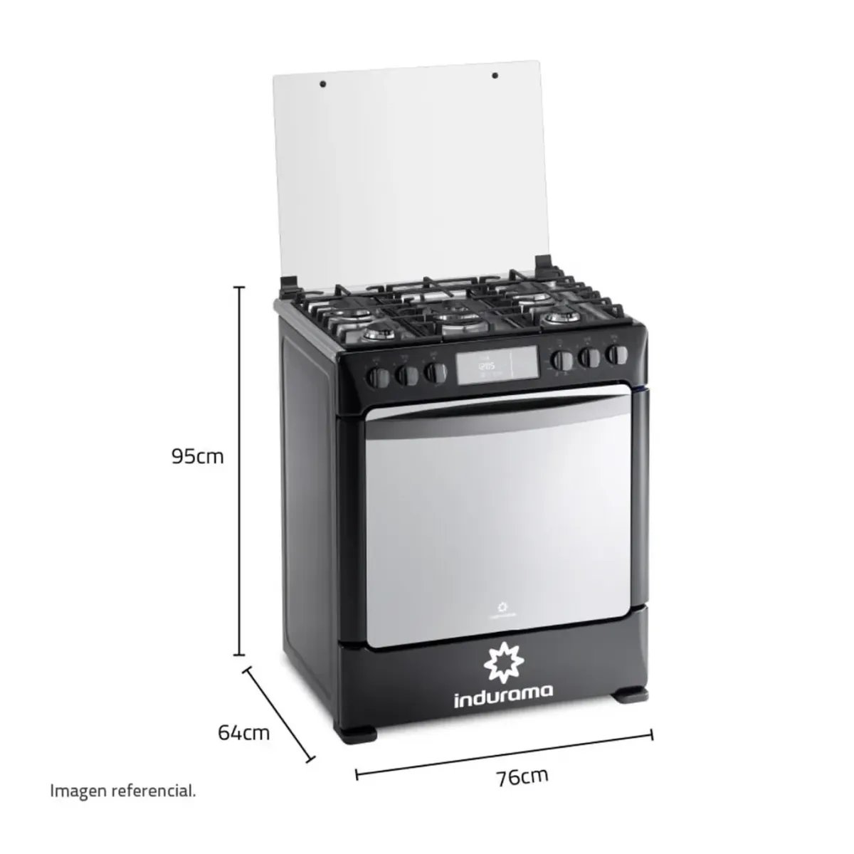 INDURAMA - Cocina a Gas Indurama 5 hornillas NIZA ZAFIRO Negro