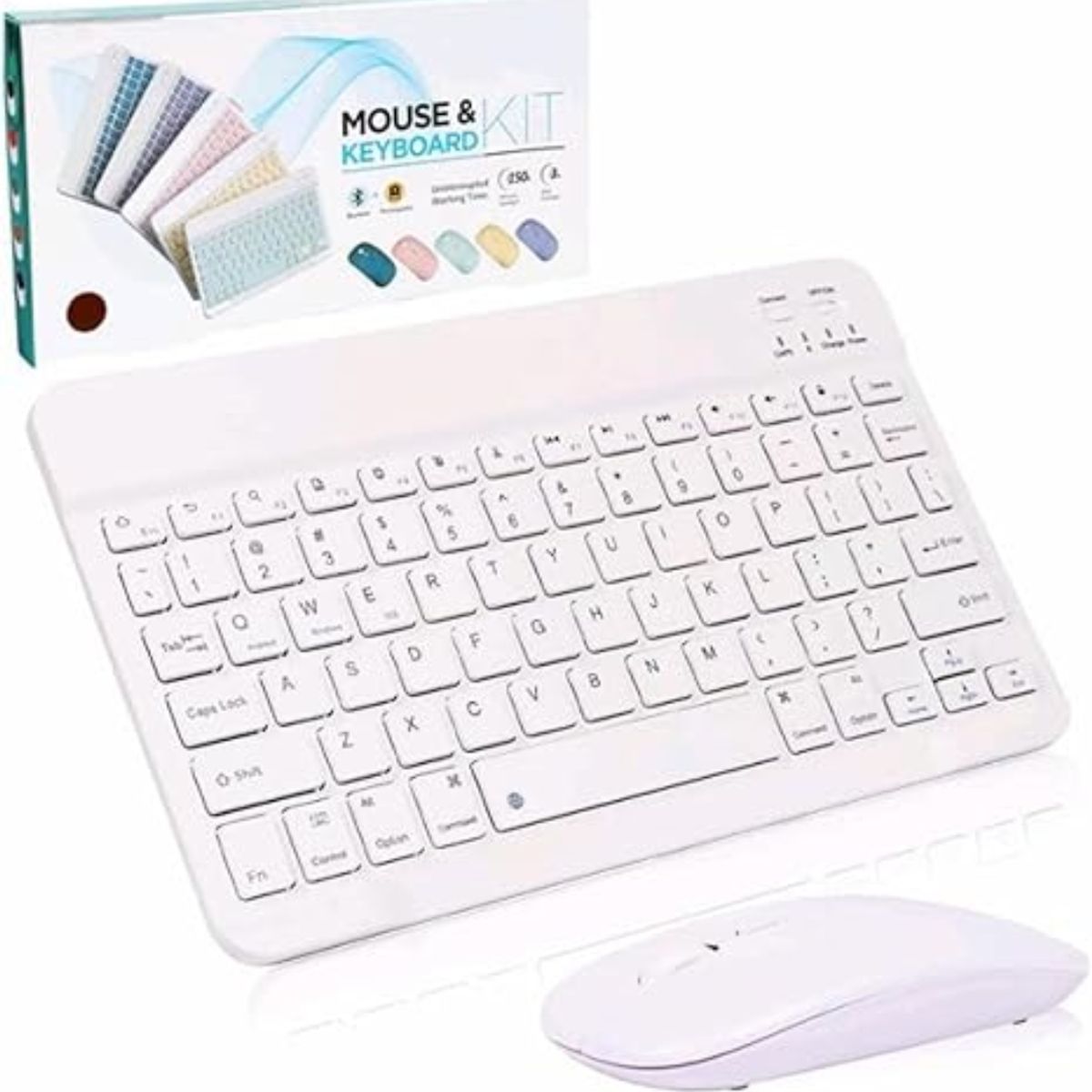GENERICO - Teclado Y Mouse Bluetooth Celular Tablet TV - Color Blanco