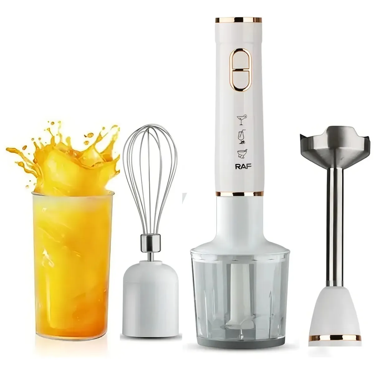 GENERICO - Batidora de Mano RAF 3 en 1 Eléctrica con Picador y Batidor – Multifunción