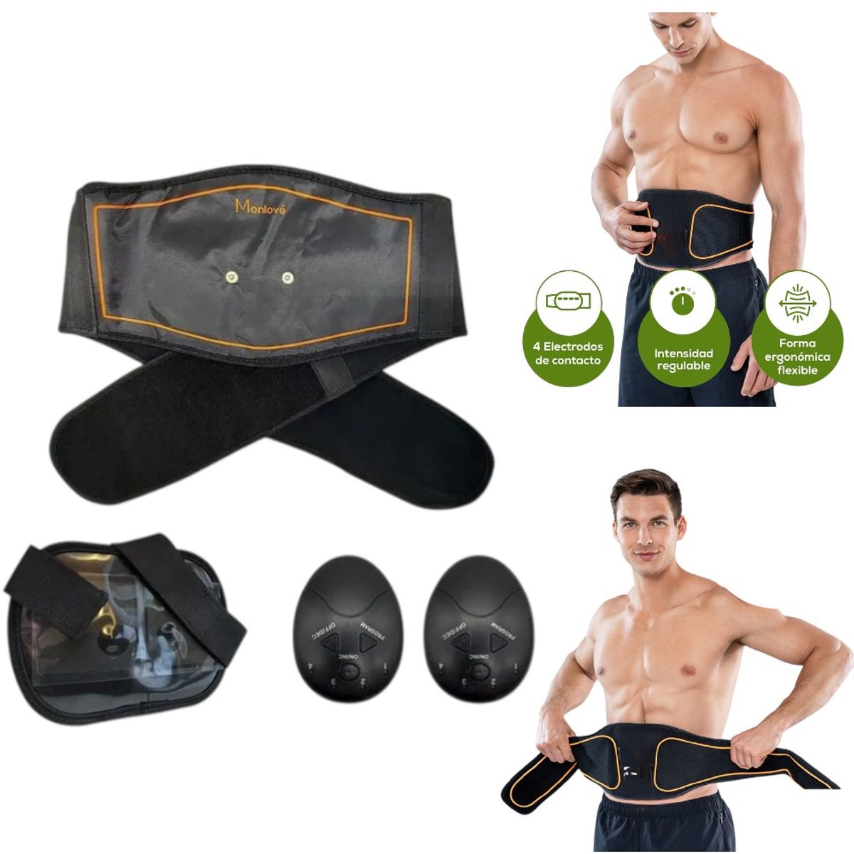 OEM - Tonifica tus Abdominales con el Cinturón EMS Electrodos Intensidad Regulable Forma Flexible