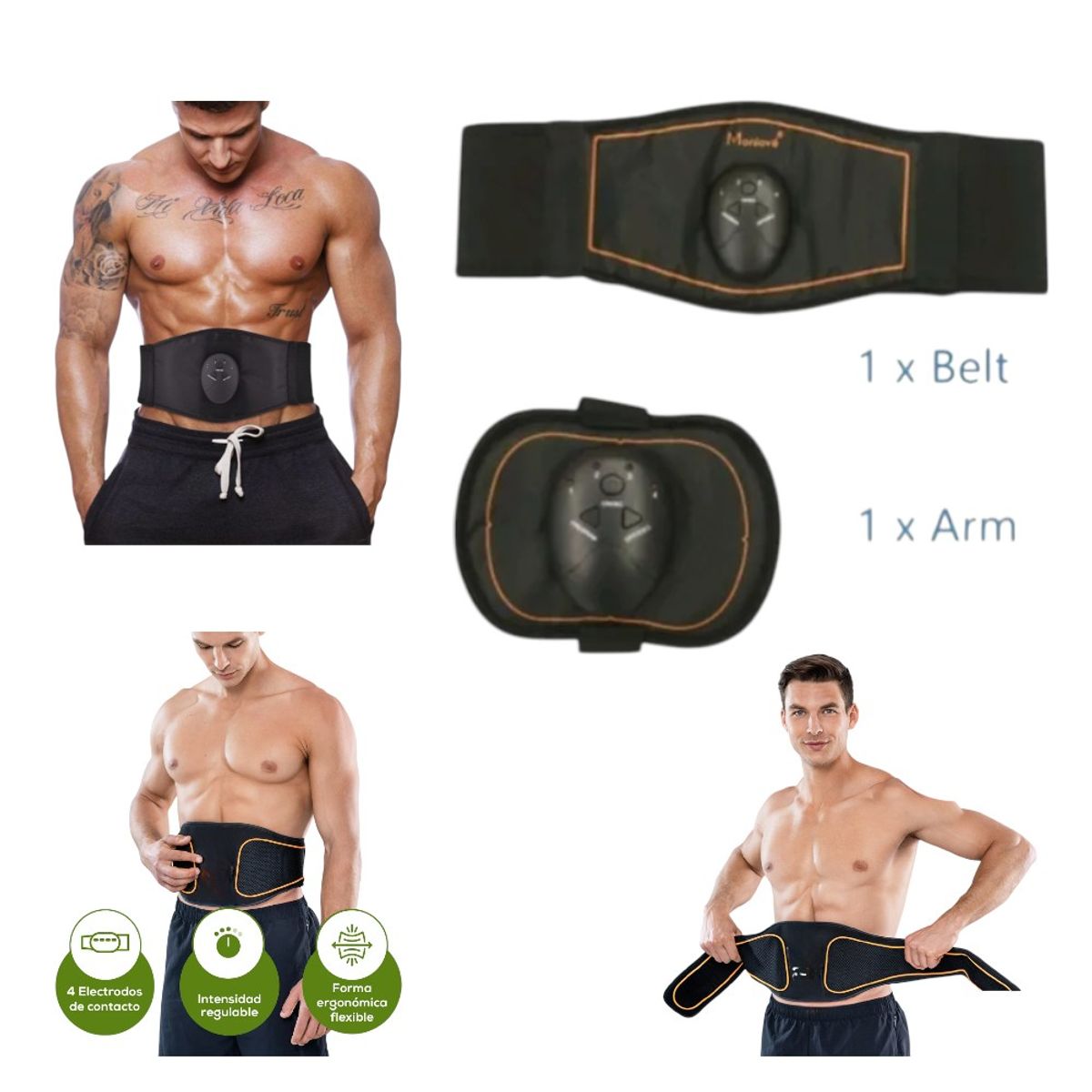 OEM - Cinturón de Electroestimulación Muscular EMS Tonificador Abdominal y Fitness