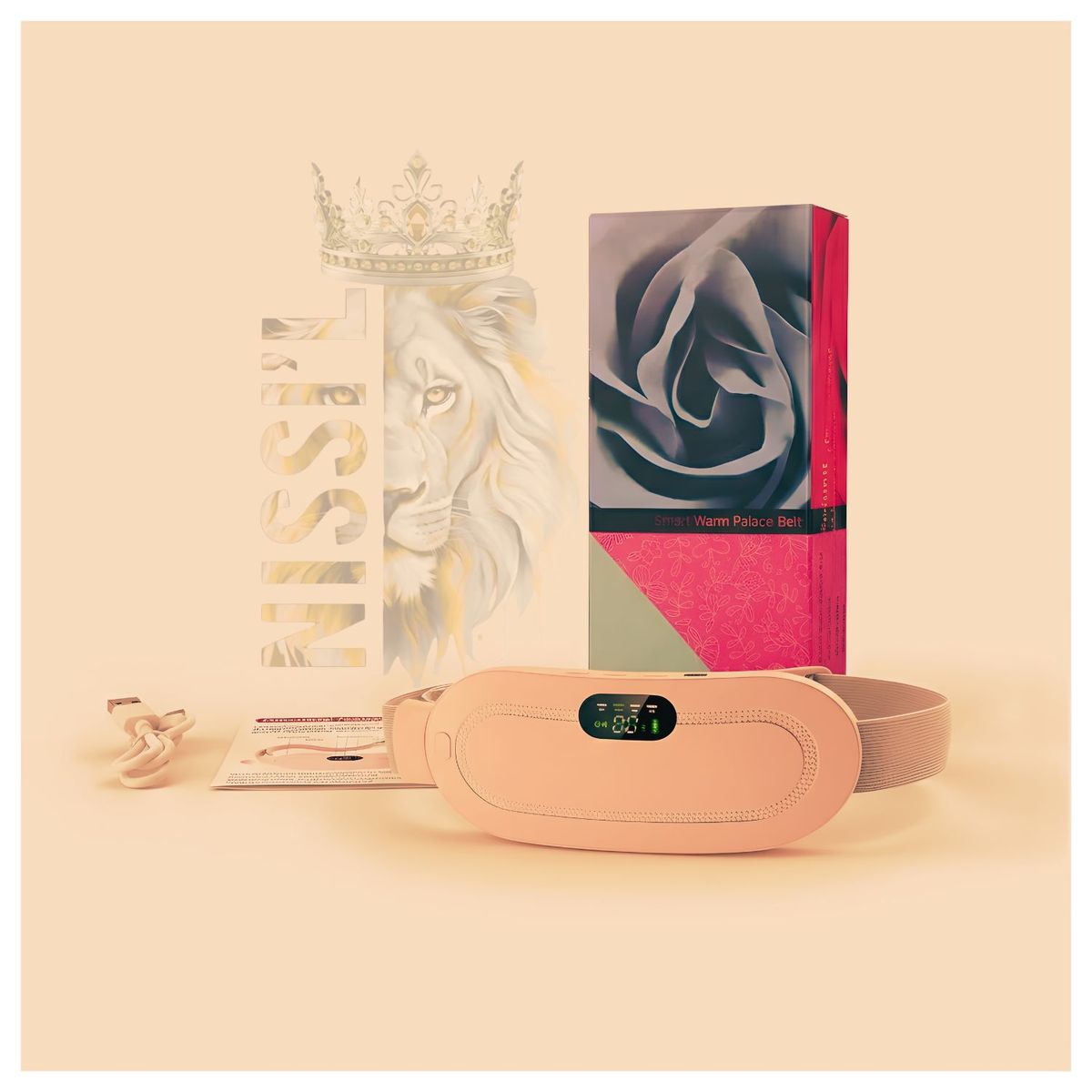 ROHS - CINTURON TERMICO MASAJEADOR RECARGABLE PARA COLICOS MENSTRUALES