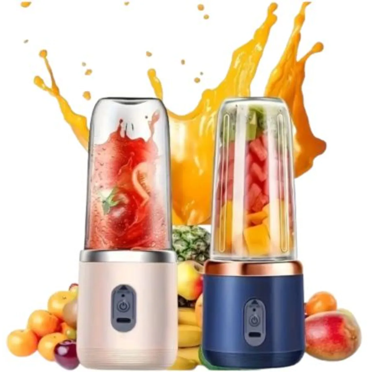 GENERICO - Mini Licuadora Portátil 520ml Recargable - Azul