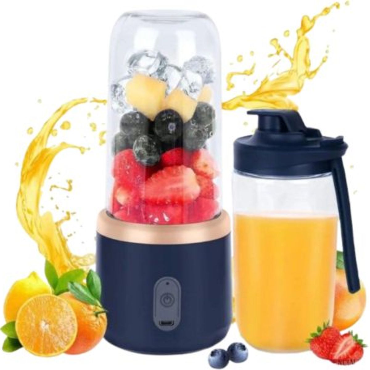 GENERICO - Mini Licuadora Portátil 520ml Recargable - Azul