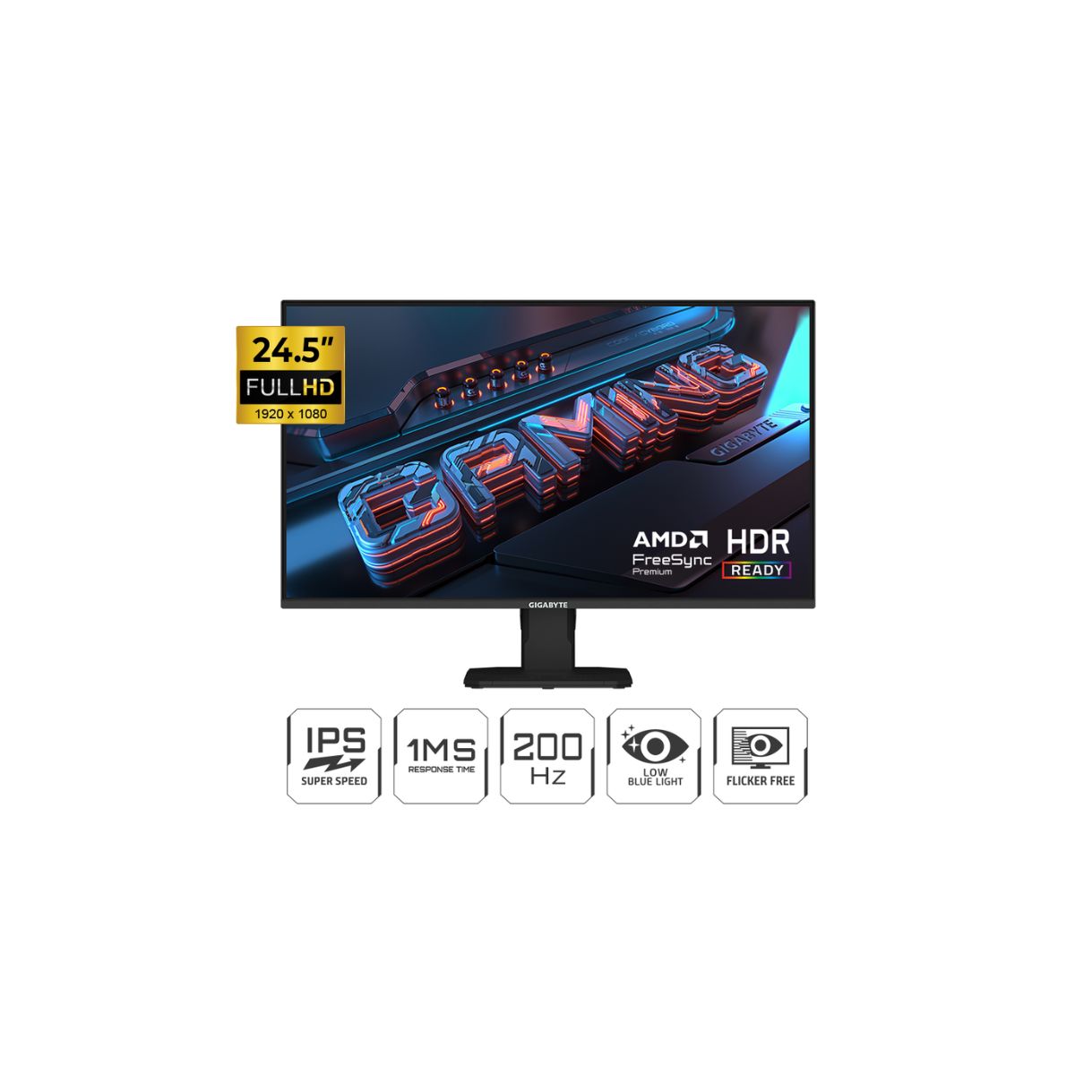 GIGABYTE - MONITOR GIGABYTE  GS25F2 24.5" IPS 1920 X 1080 1MS 200HZ HDMI DP