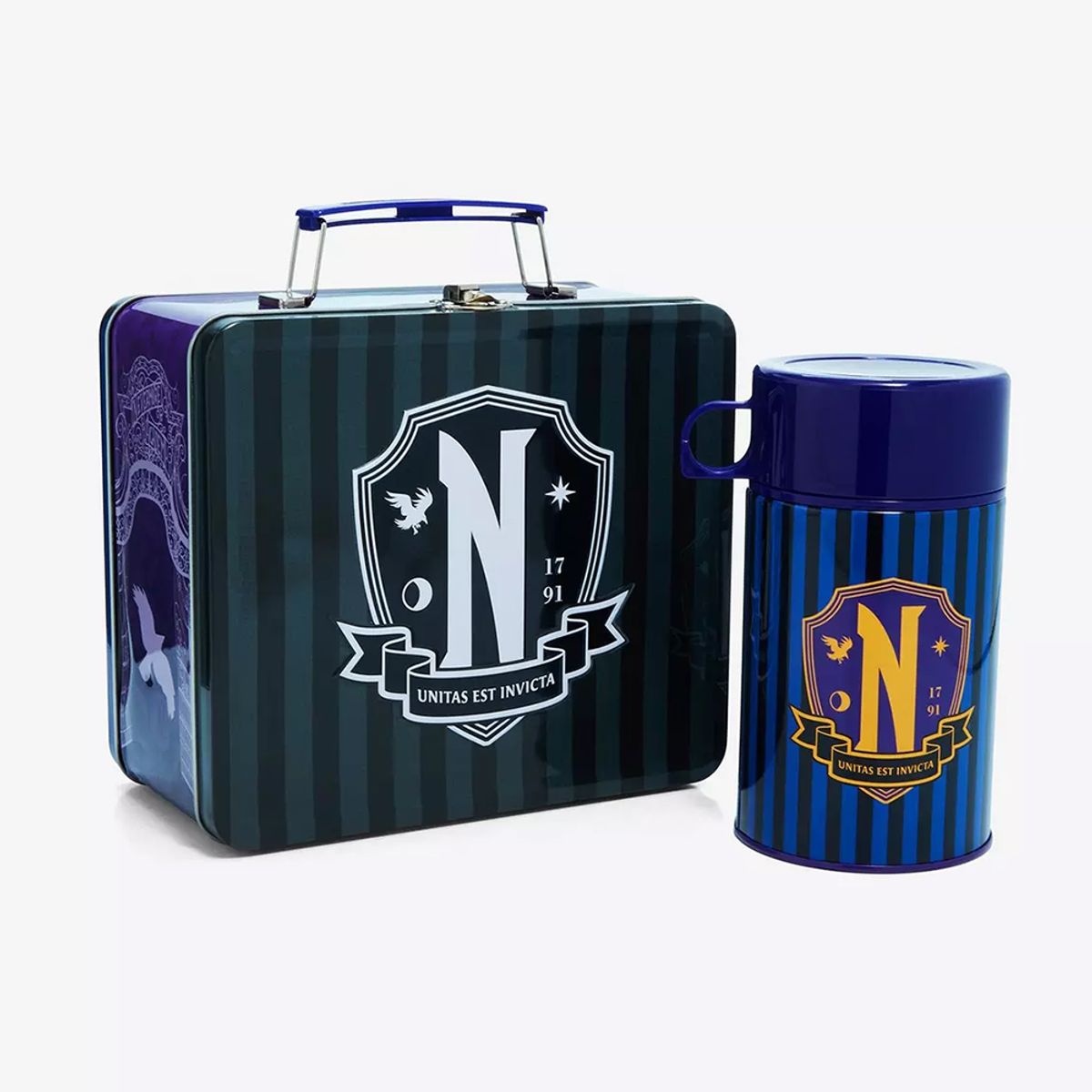 NETFLIX - Wednesday Nevermore Academy - Merlina Set Lonchera + Termo