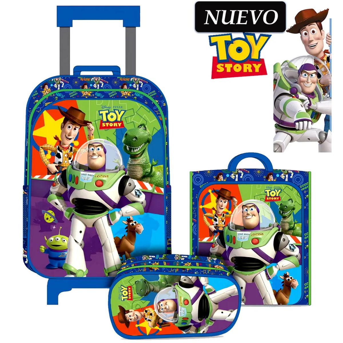Set de Mochila con Ruedas Oficio Lonchera y Cartuchera Toy Story DISNEY ...