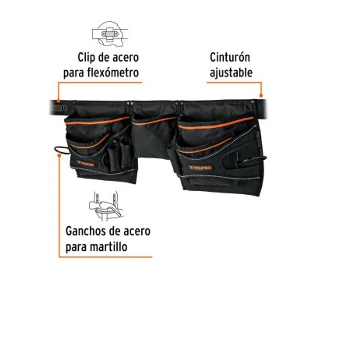 TRUPER - Porta herramientas de poliéster, 20 compartimentos,