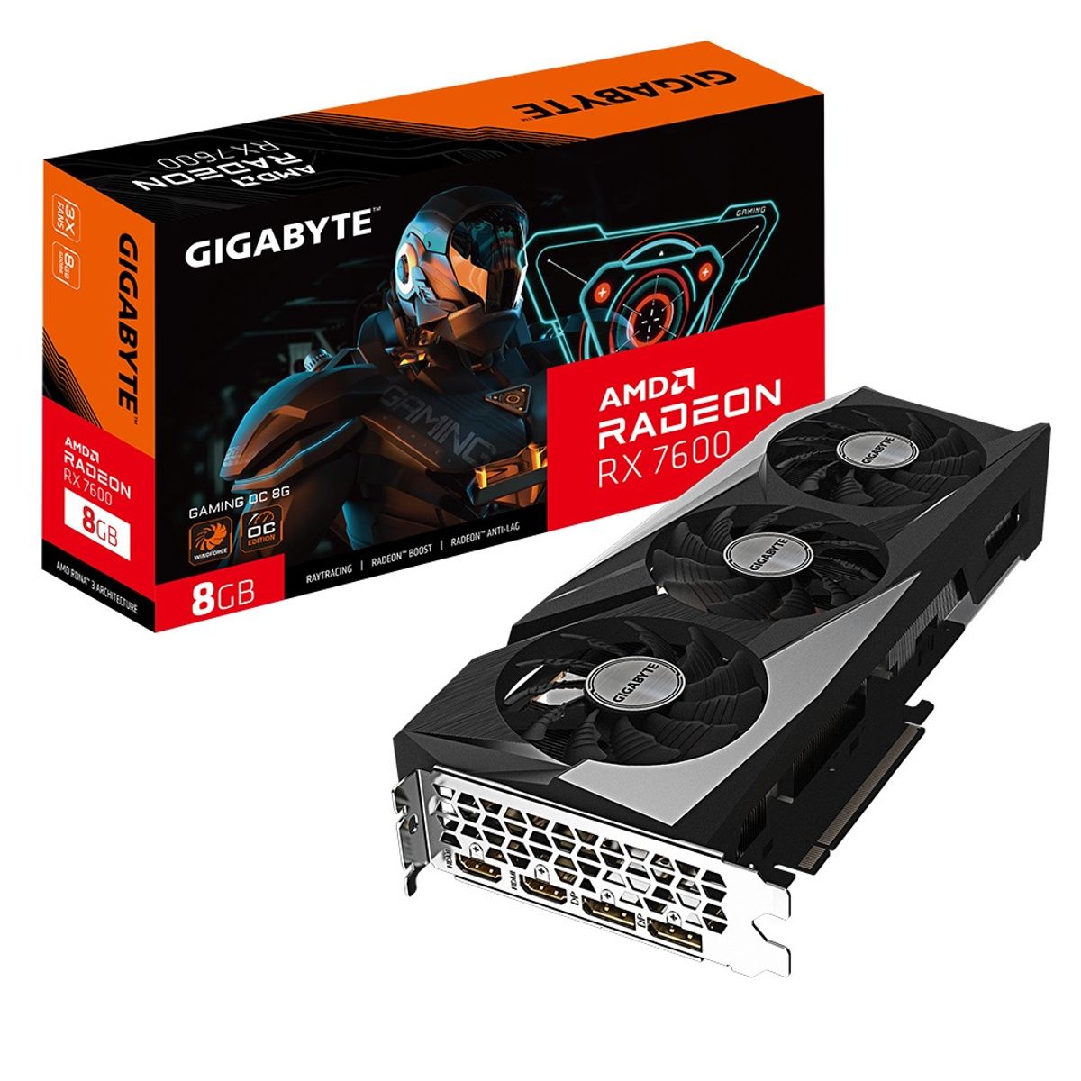 GIGABYTE - Tarjeta de Video Gigabyte AMD Radeon RX 7600 GAMING OC 8GB 128-bit GDDR6 PCIe 4.0