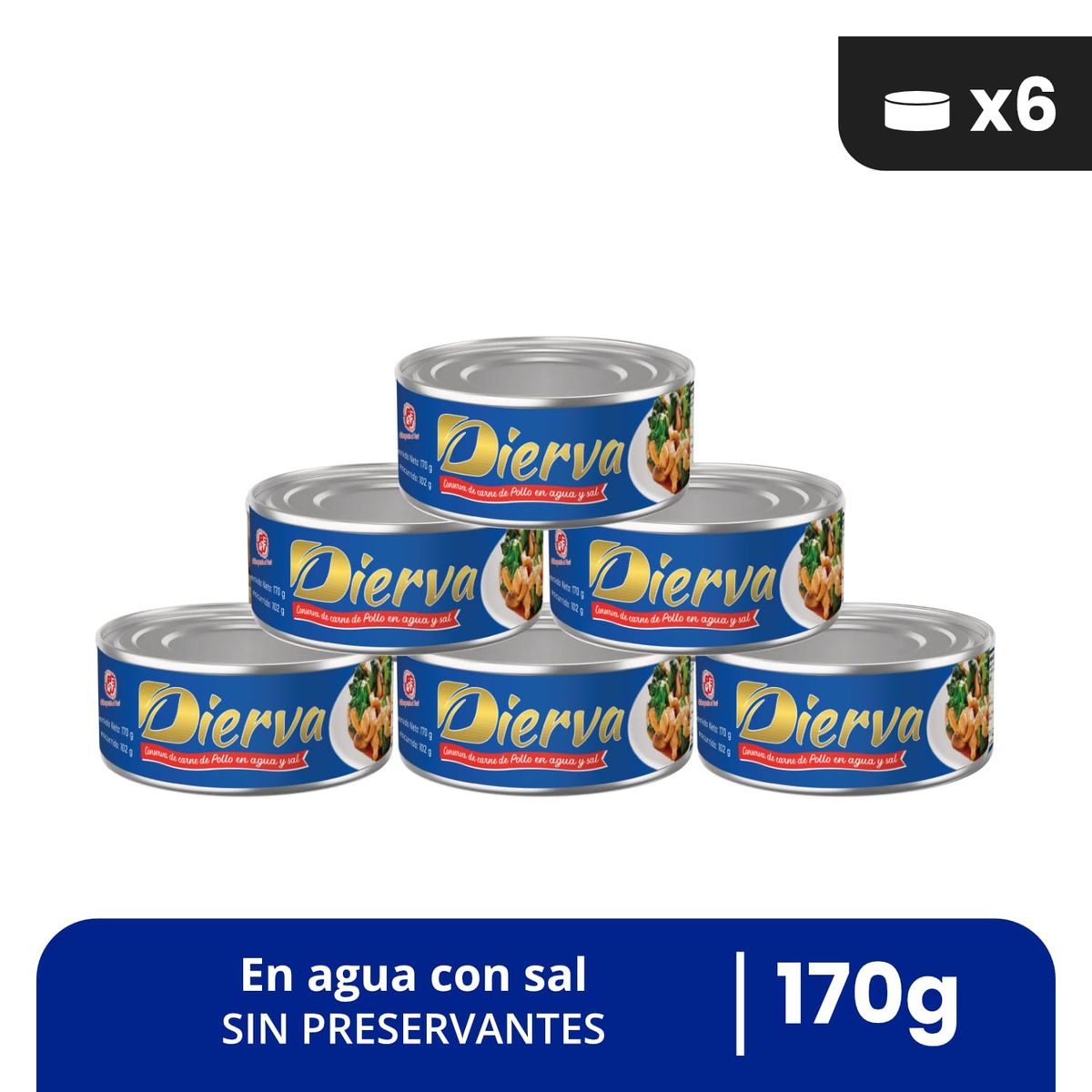CARABELA - CONSERVA DE POLLO EN AGUA Y SAL PACK X6