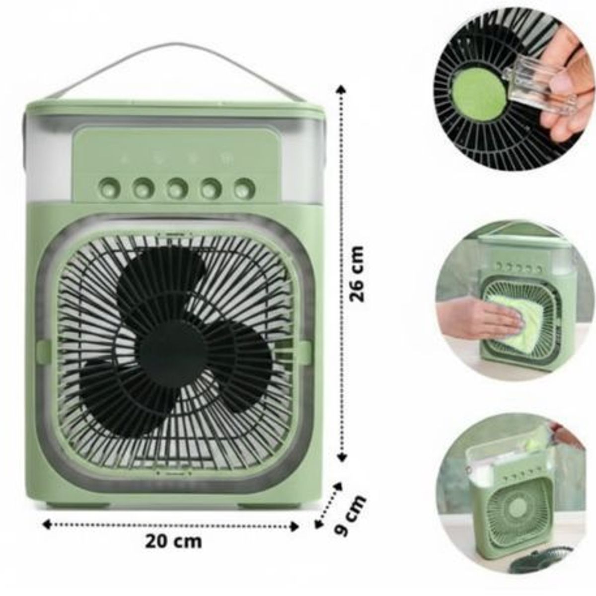 GENERICO - Mini Ventilador Portátil - Verde claro