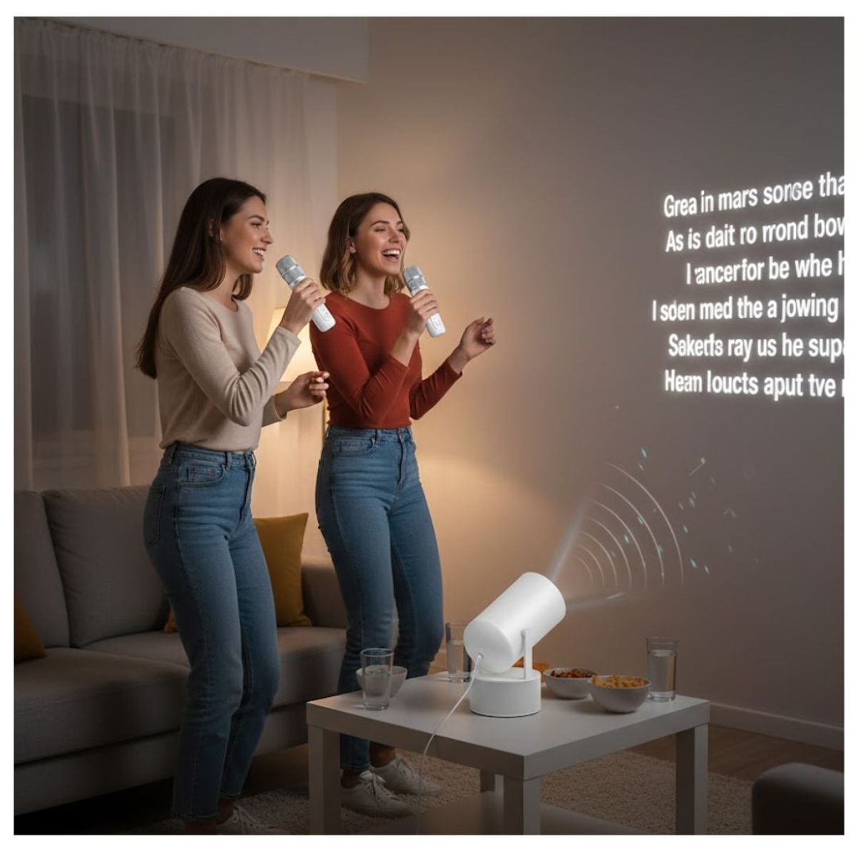 GENERICO - Proyector portátil Westminster HN-P200 PRO Wi-Fi, 3700 lúmenes, Android Karaoke 2 Micrófonos