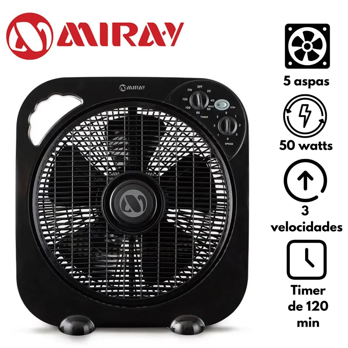 MIRAY - VENTILADOR DE PISO 12" VMC-1052 MIRAY 50 WATTS 3VL