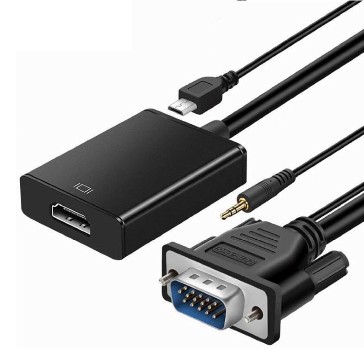 GENERICO - ADAPTADOR DE VGA A HDMI - CONECTESE A MONITORES HDMI