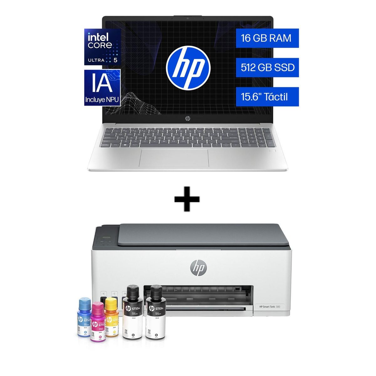 HP - Laptop HP 15-fd1255la + Impresora HP Smart Tank 580