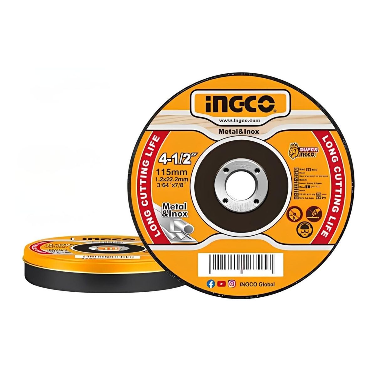 INGCO - Disco corte metal 4.12 x 364 x 78 ingco set x 10 pcs