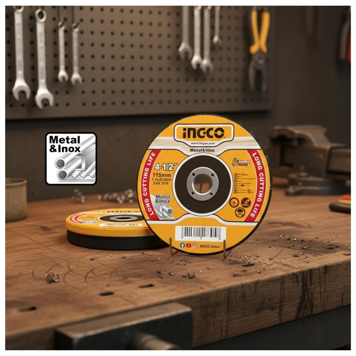 INGCO - Disco corte metal 4.12 x 364 x 78 ingco set x 10 pcs