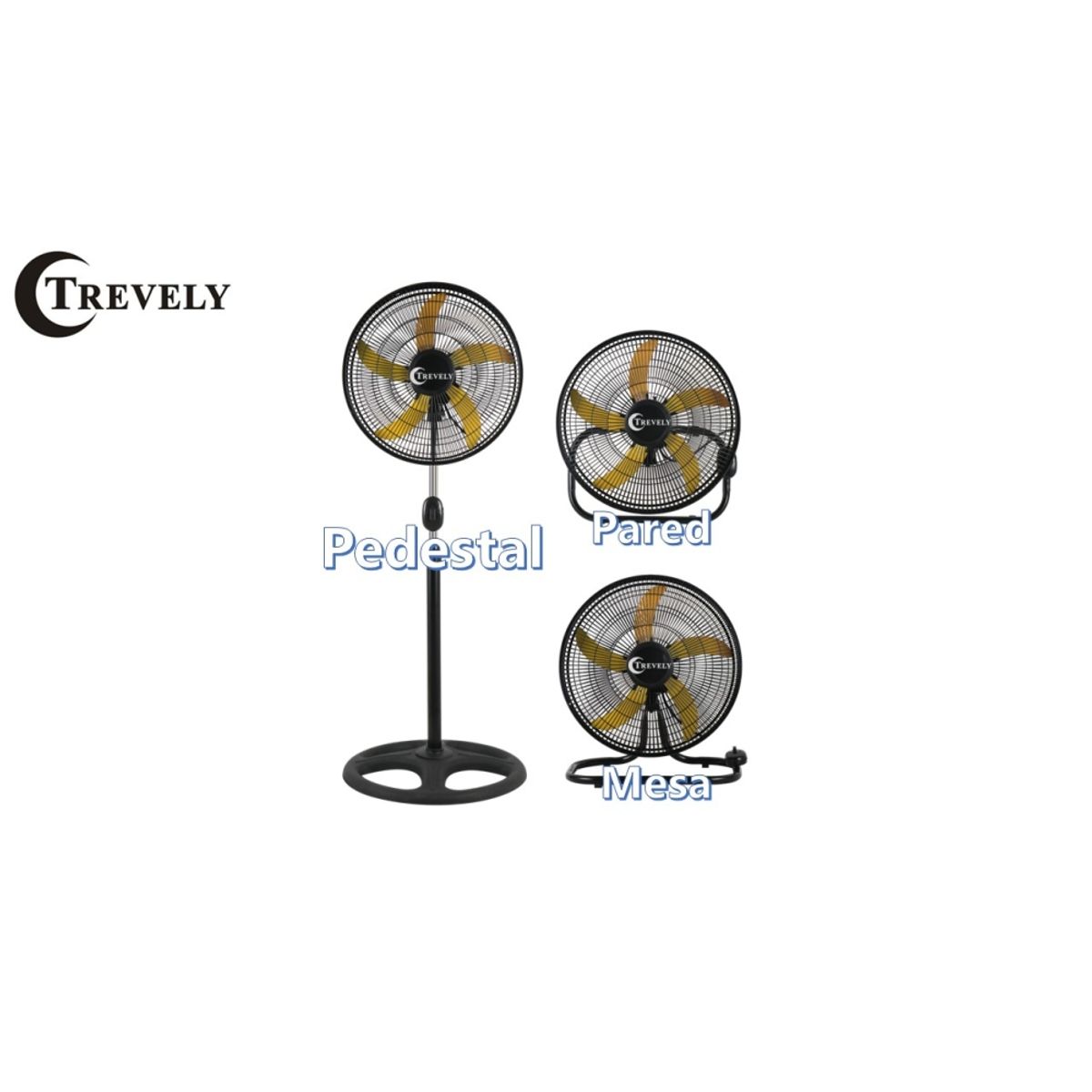 TREVELY - Ventilador 3 en 1  18" TREVELY VT-1832 - 90W - amarillo