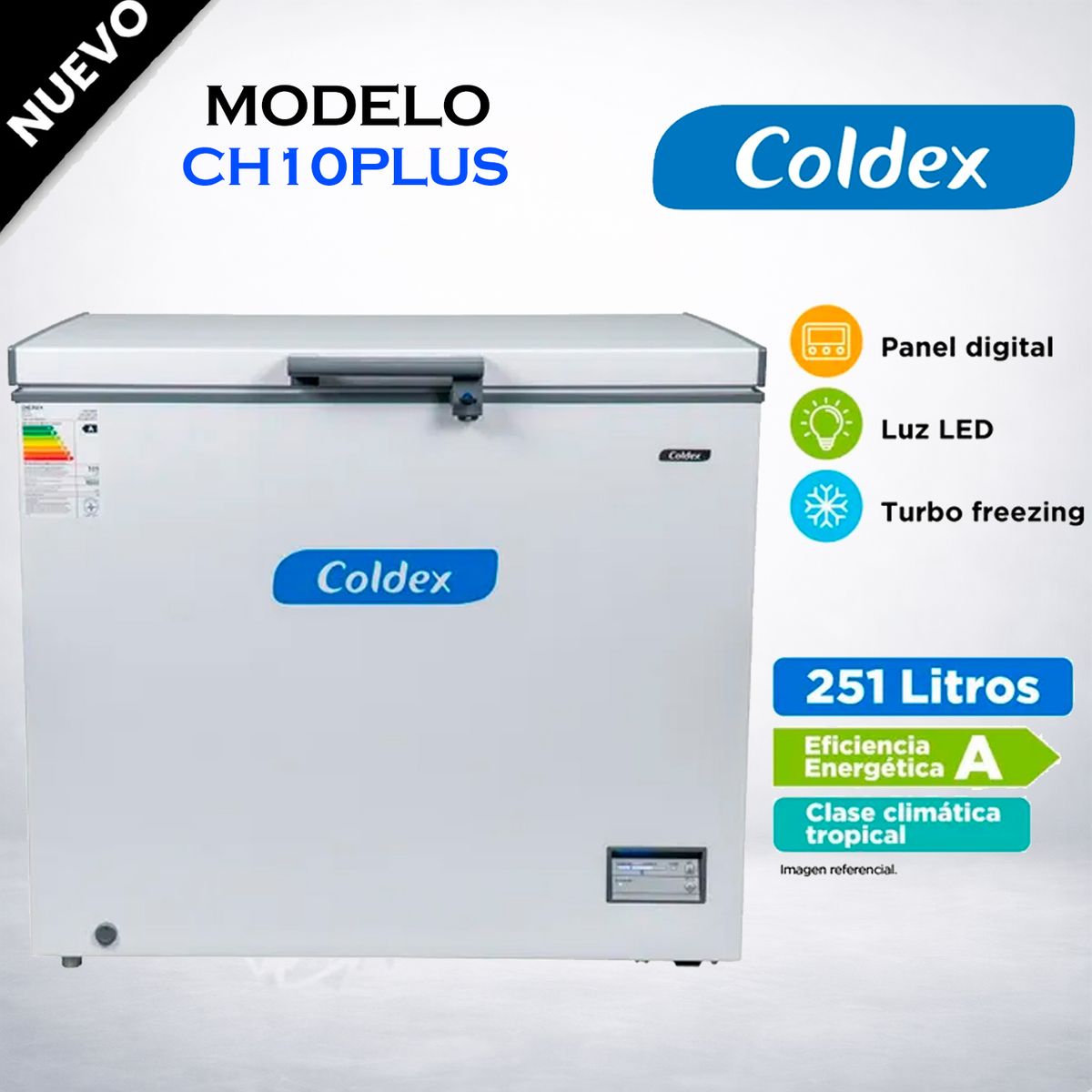 COLDEX - Congeladora Coldex 251LT CH10PLUS Blanco
