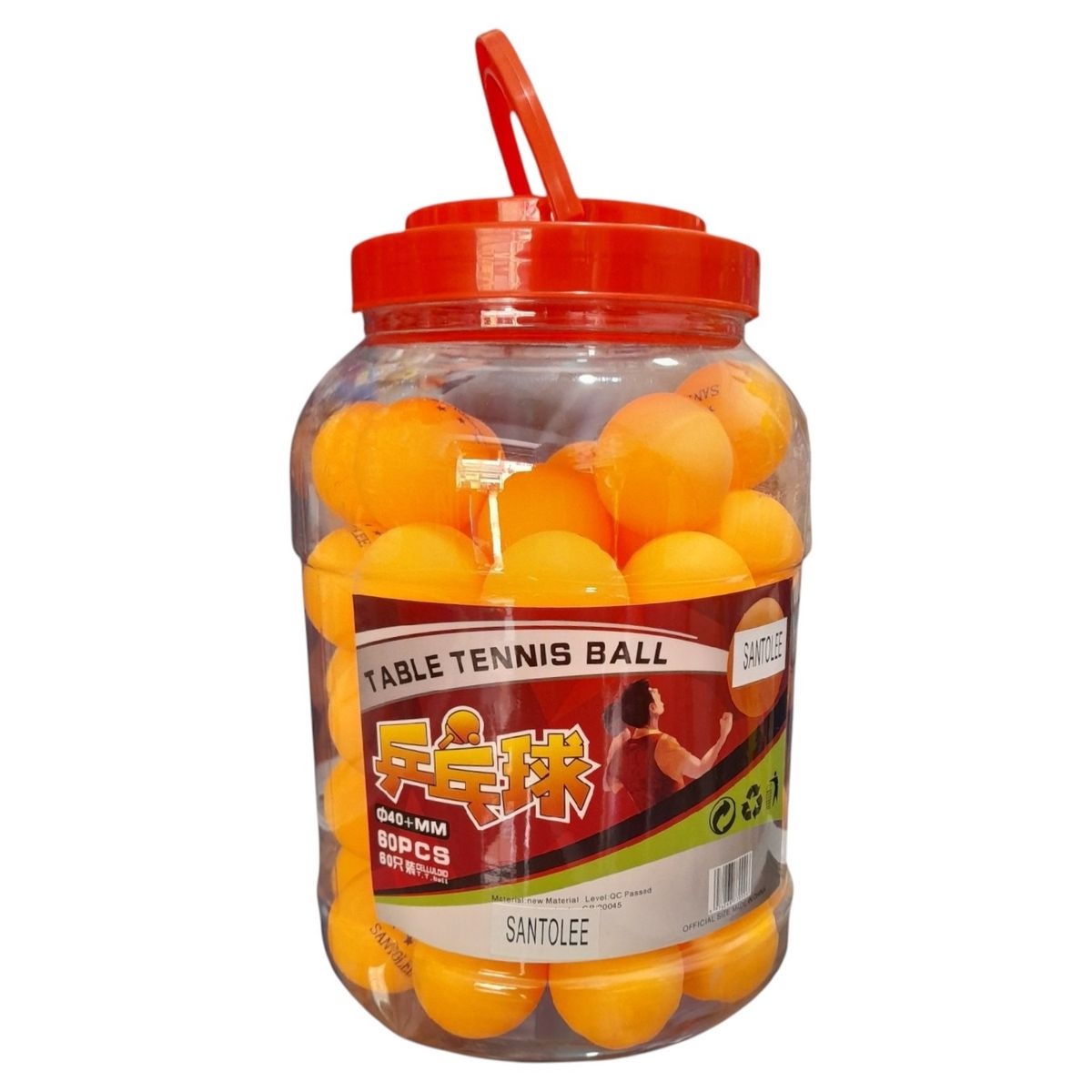 OTTOWARE - 60 Pelotas Ping Pong Tenis Mesa Training con Frasco