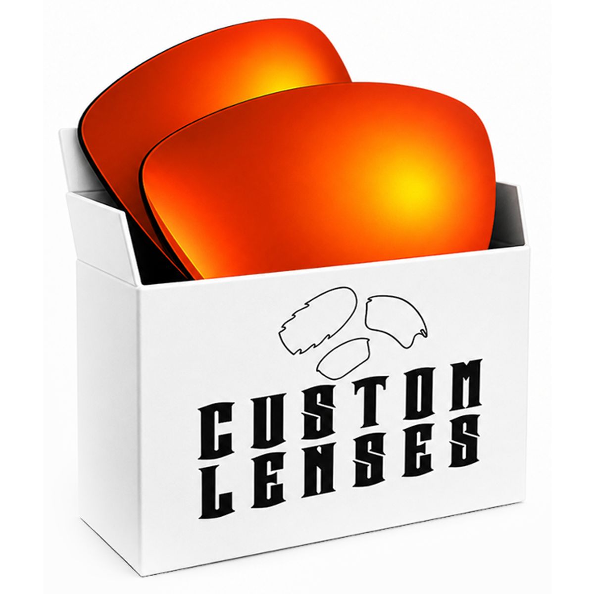 CUSTOM - Lunas Repuesto compatibles Para Lentes De Sol Batwolf OO9101 - Rojo