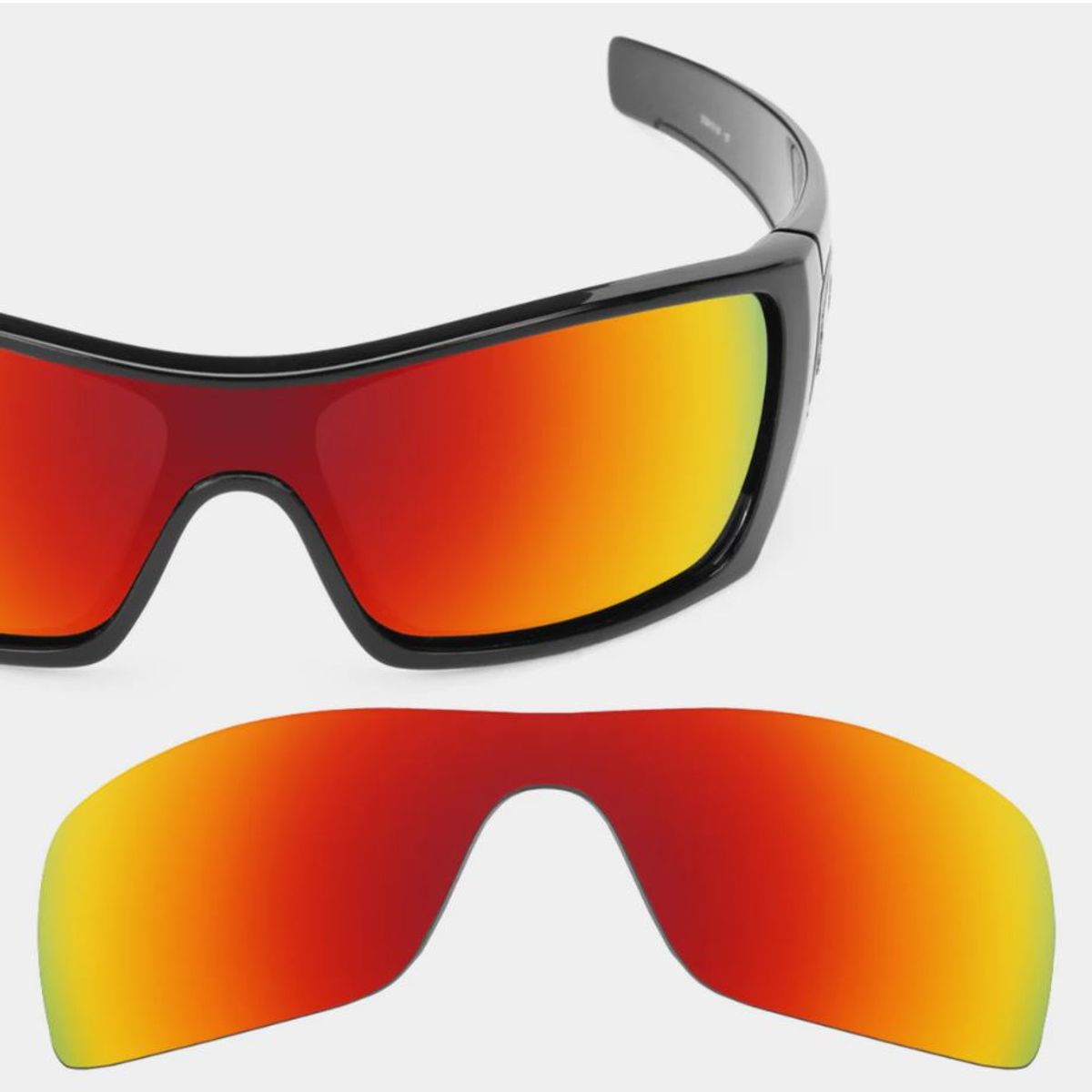 CUSTOM - Lunas Repuesto compatibles Para Lentes De Sol Batwolf OO9101 - Rojo