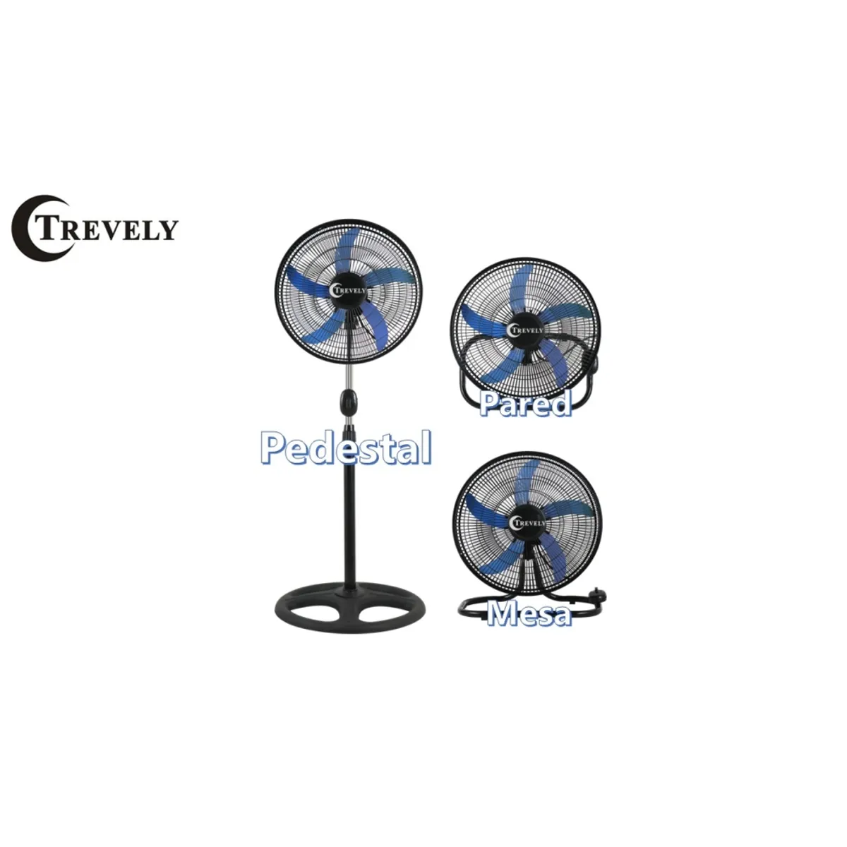 TREVELY - Ventilador 3 en 1  18" TREVELY VT-1832 - 90W - azul