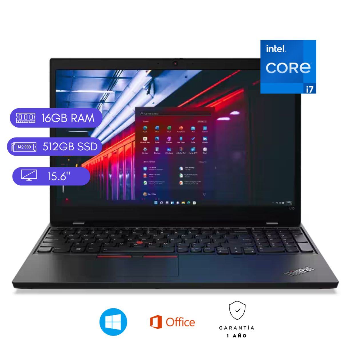 LENOVO - Laptop Reacondicionada Lenovo Thinkpad L15 -Core i710MA - 16GB RAM - 512GB SSD - Negro