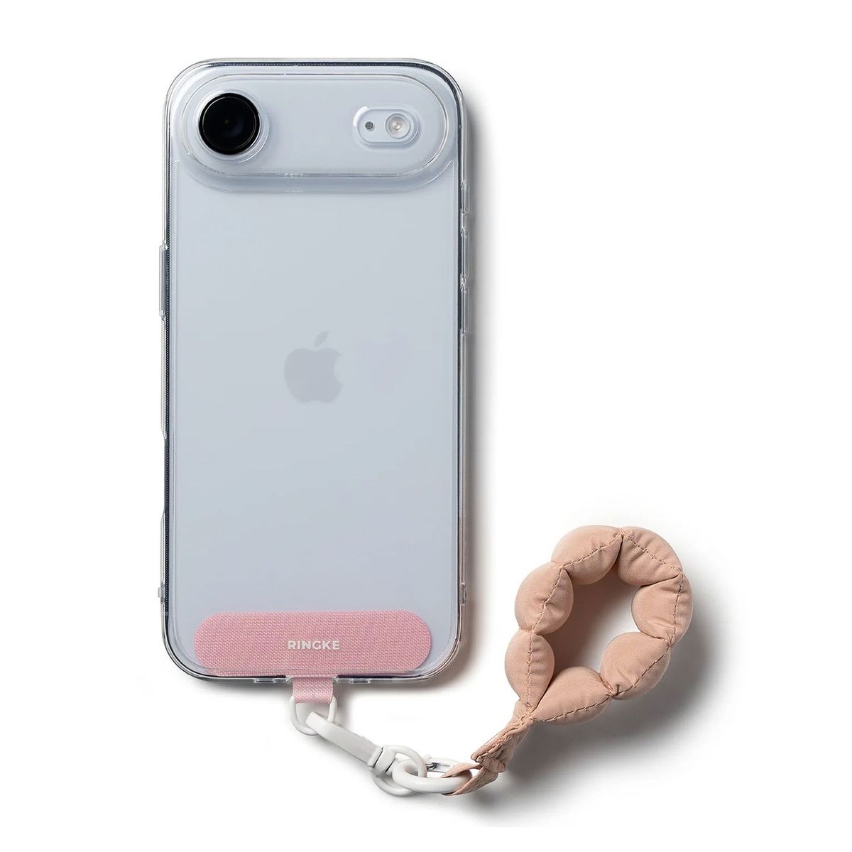 RINGKE - Correa Dedo Rosado Diseño Puffer Alta Calidad Textura Suave Diseño Para Celular