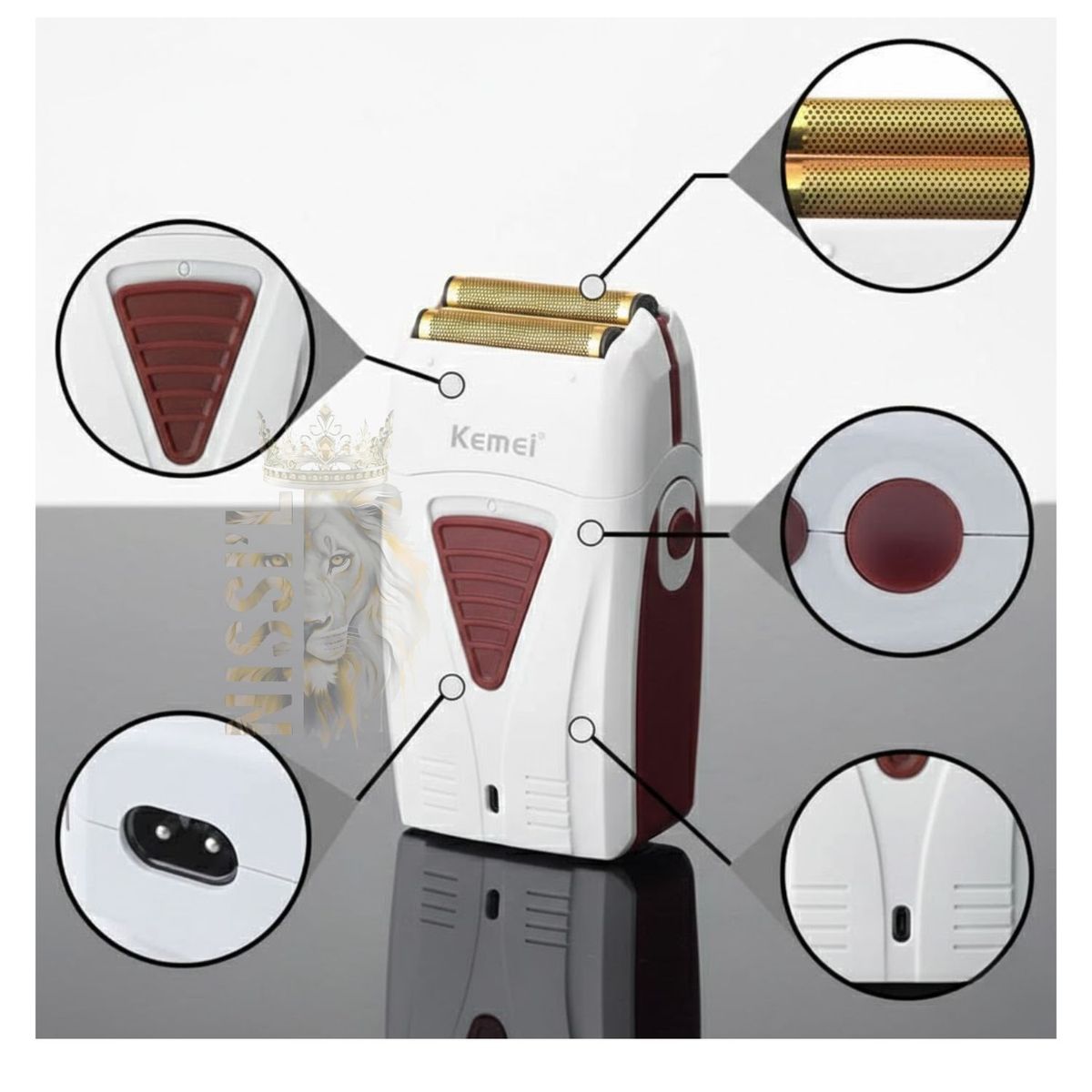 ROHS - MAQUINA AFEITADORA PARA HOMBRES RECARGABLE KEMEI 3382