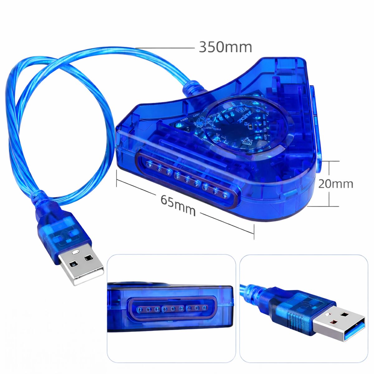 GENERICO - Adaptador convertidor ps1 ps2 a Usb Pc