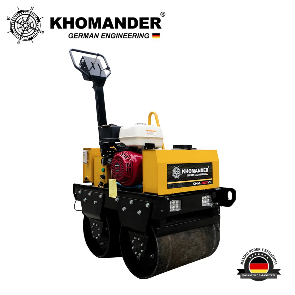 KHOMANDER - RODILLO COMPACTADOR PARA ASFALTO Y SUELO CON MOTOR 13HP - KHOMANDER