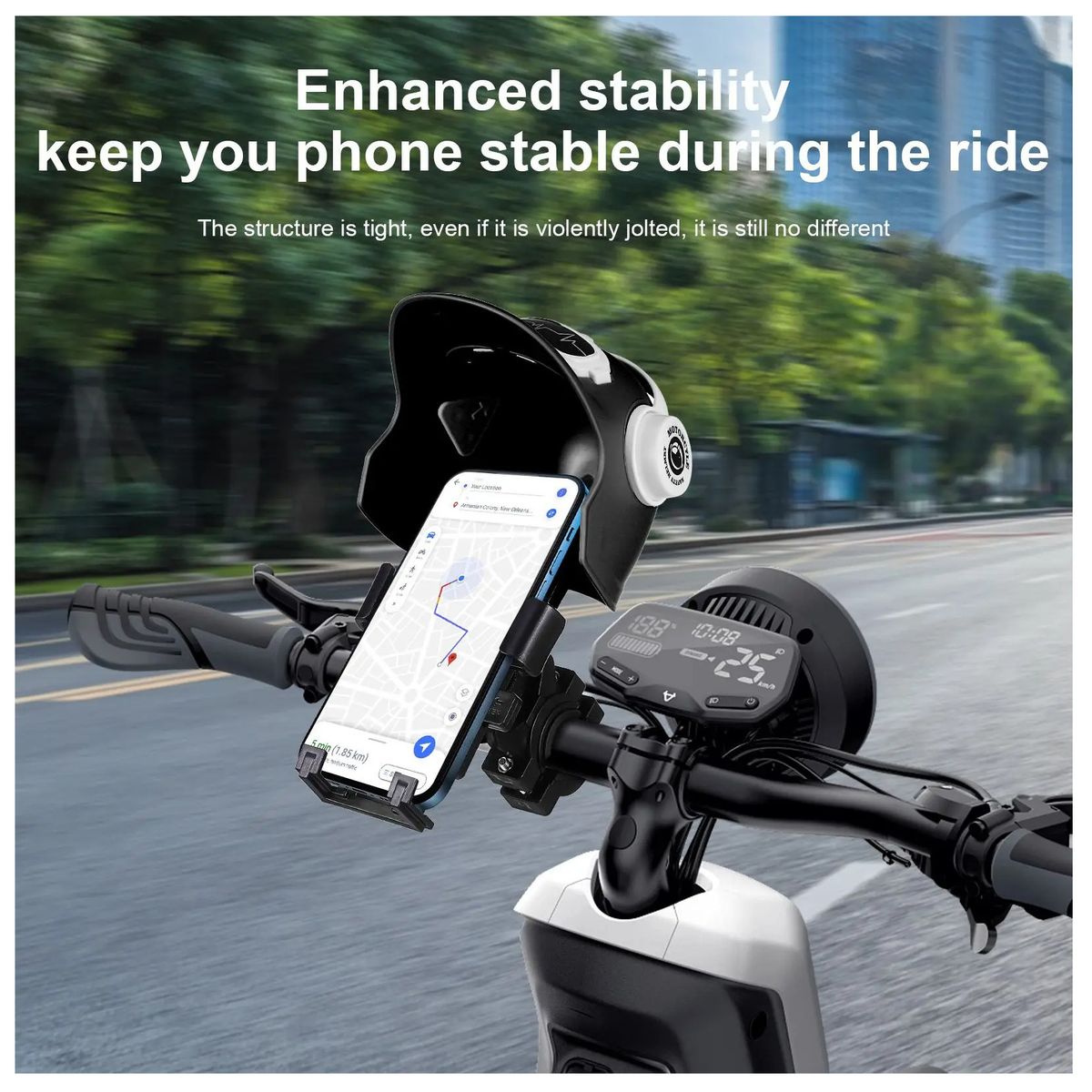 GENERICO - Soporte Portacelular Rutero Modelo Casco Protector Universal Negro