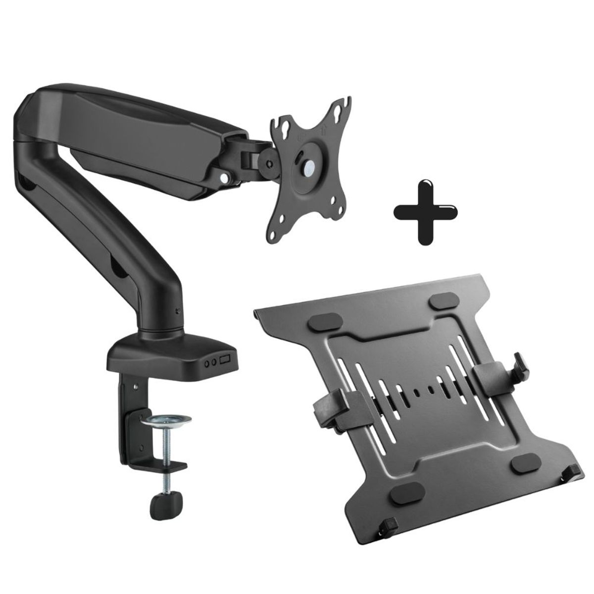 KOREANO SEGURIDAD E INNOVACION - SOPORTE DE ESCRITORIO PARA MONITOR 17-32 CON BANDEJA PARA LAPTOP 10-17  KE-DU01