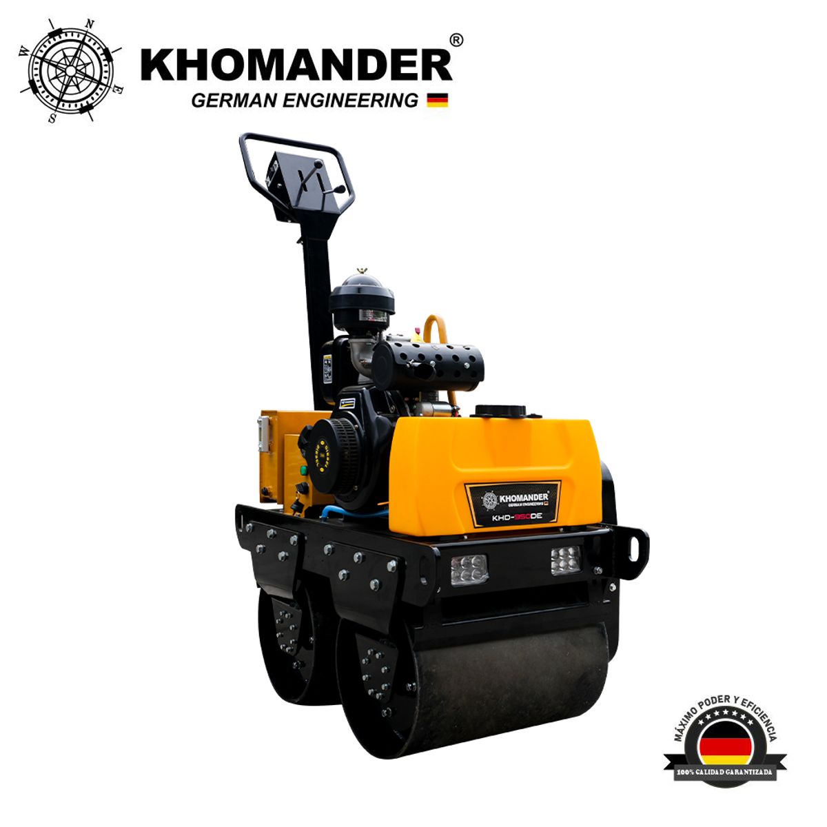 KHOMANDER - RODILLO COMPACTADOR PARA ASFALTO Y SUELO CON MOTOR 16HP - KHOMANDER