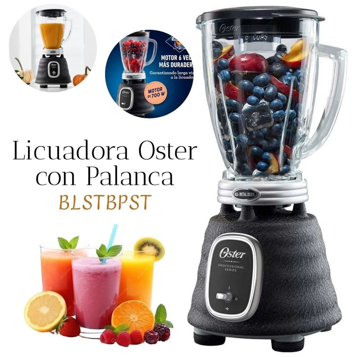 OSTER - Licuadora Oster Clásica Profesional con Palanca - NEGRO