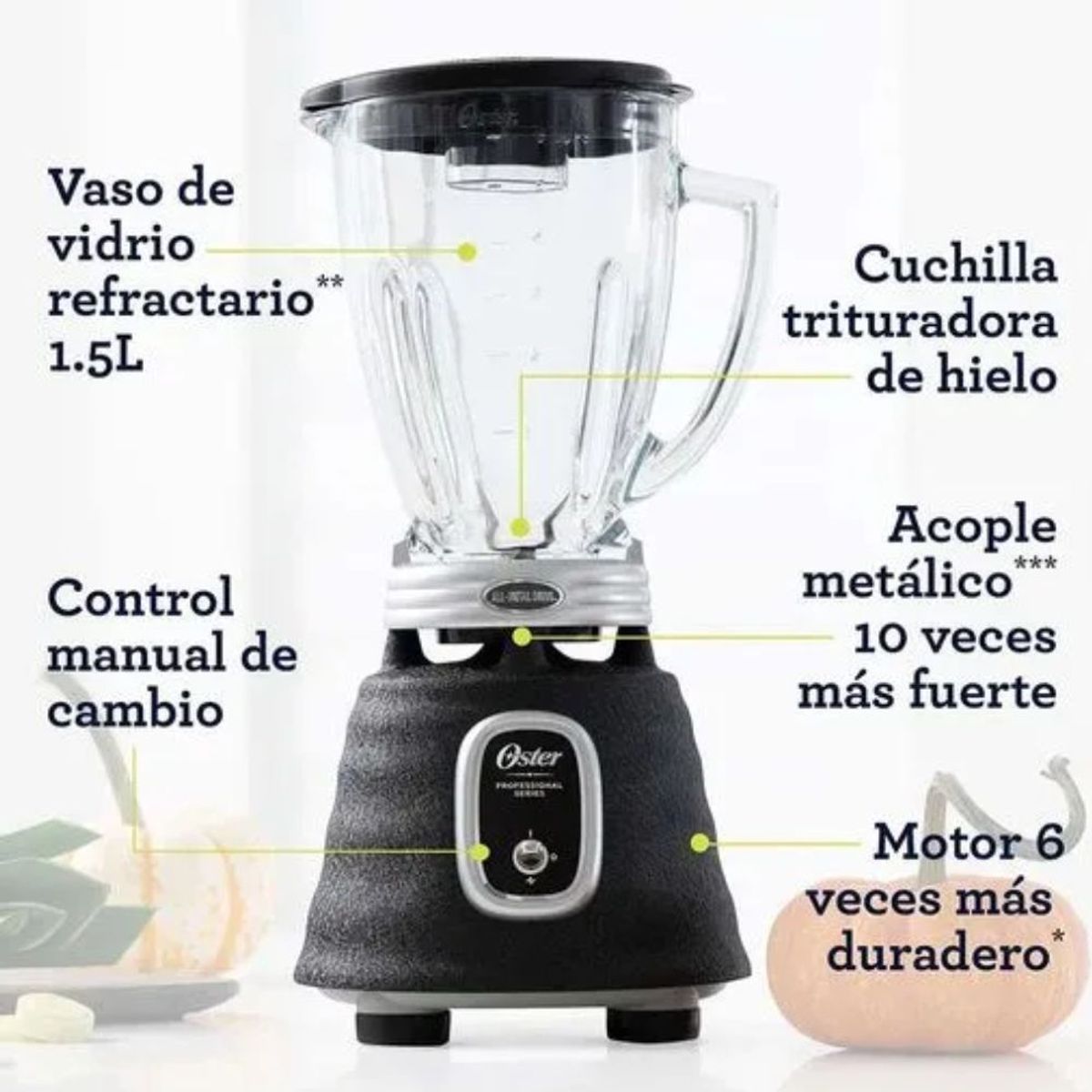 OSTER - Licuadora Oster Clásica Profesional con Palanca - NEGRO