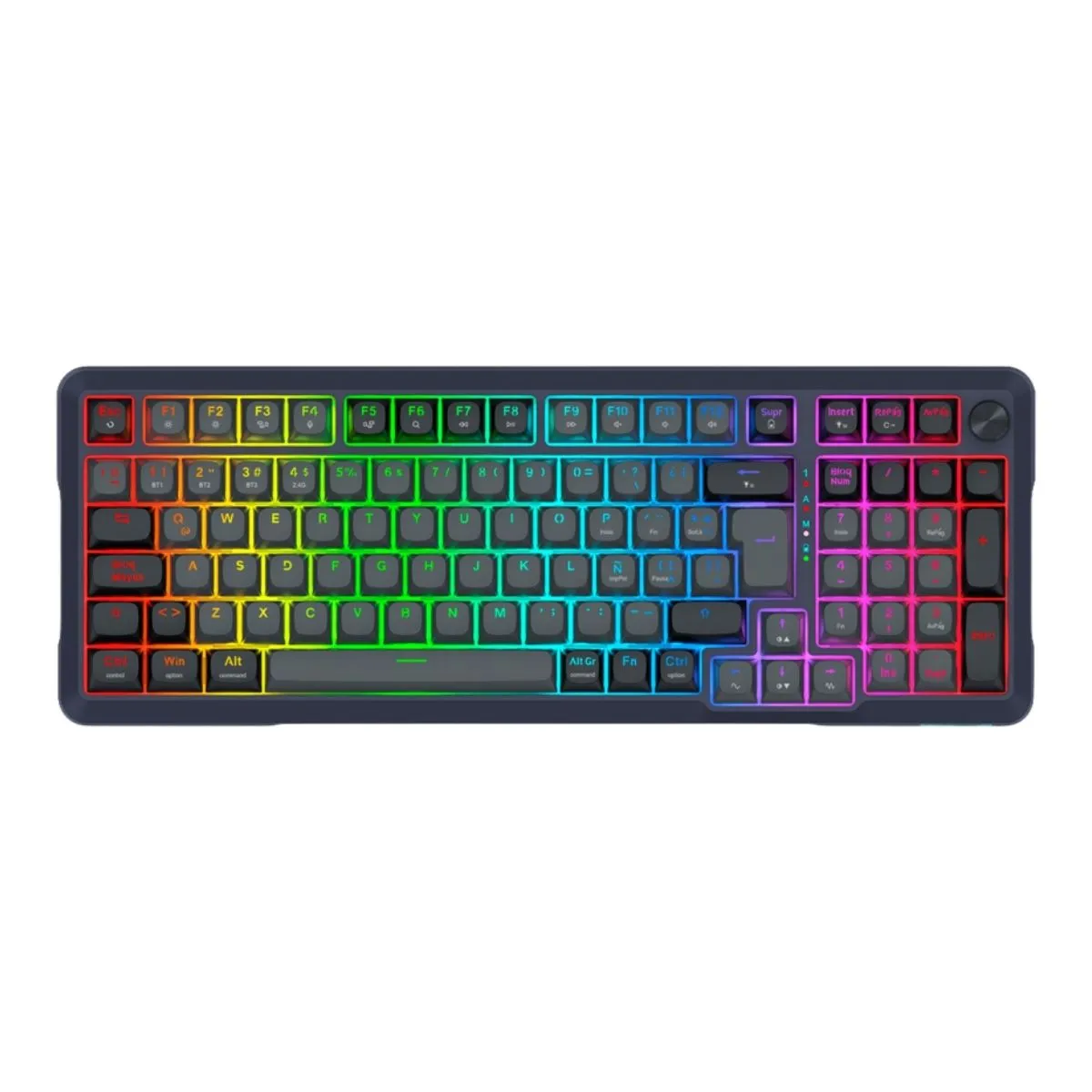 REDRAGON - Redragon - Teclado Bragi Pro K688GB RGB 98% Wireless Español Switch Lineal