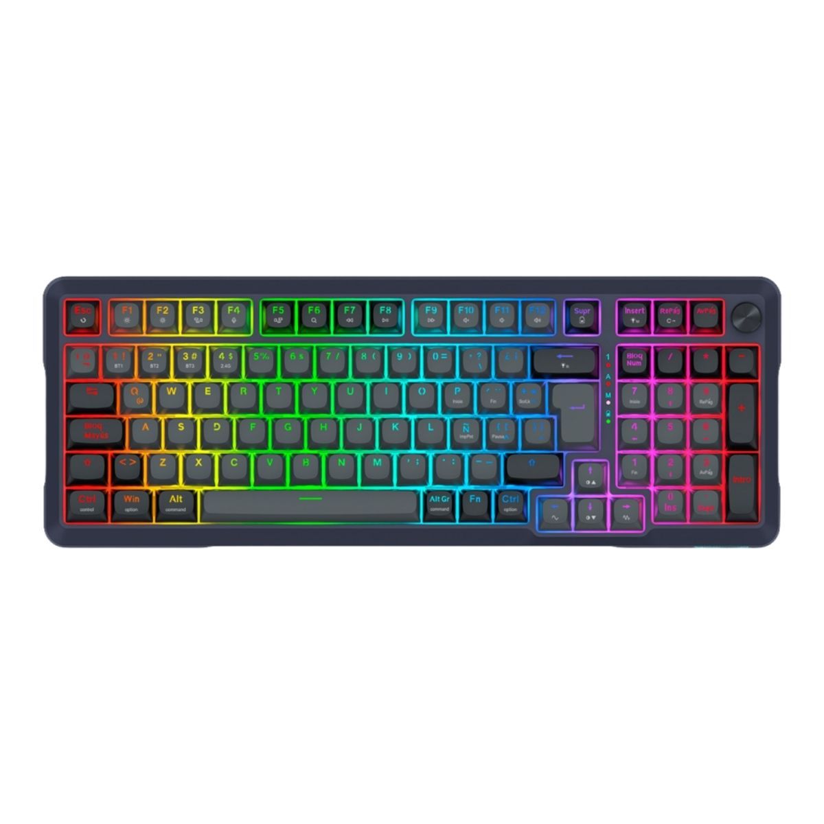 REDRAGON - Redragon - Teclado Bragi Pro K688GB RGB 98% Wireless Español Switch Lineal