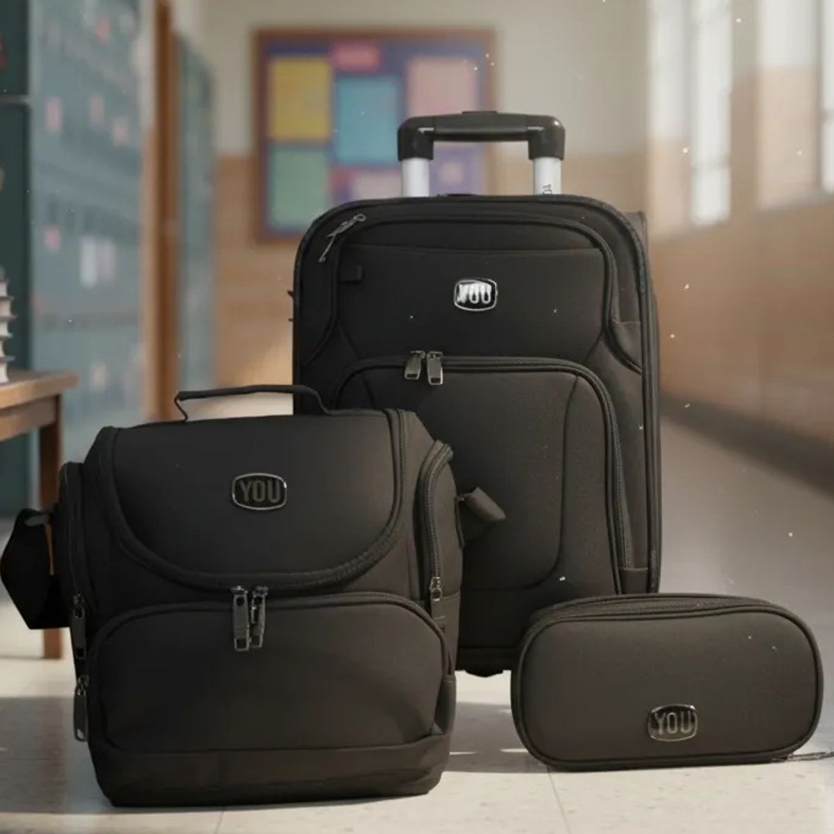 YOU - Mochila Escolar You con Ruedas 360+ Cartuchera y lonchera