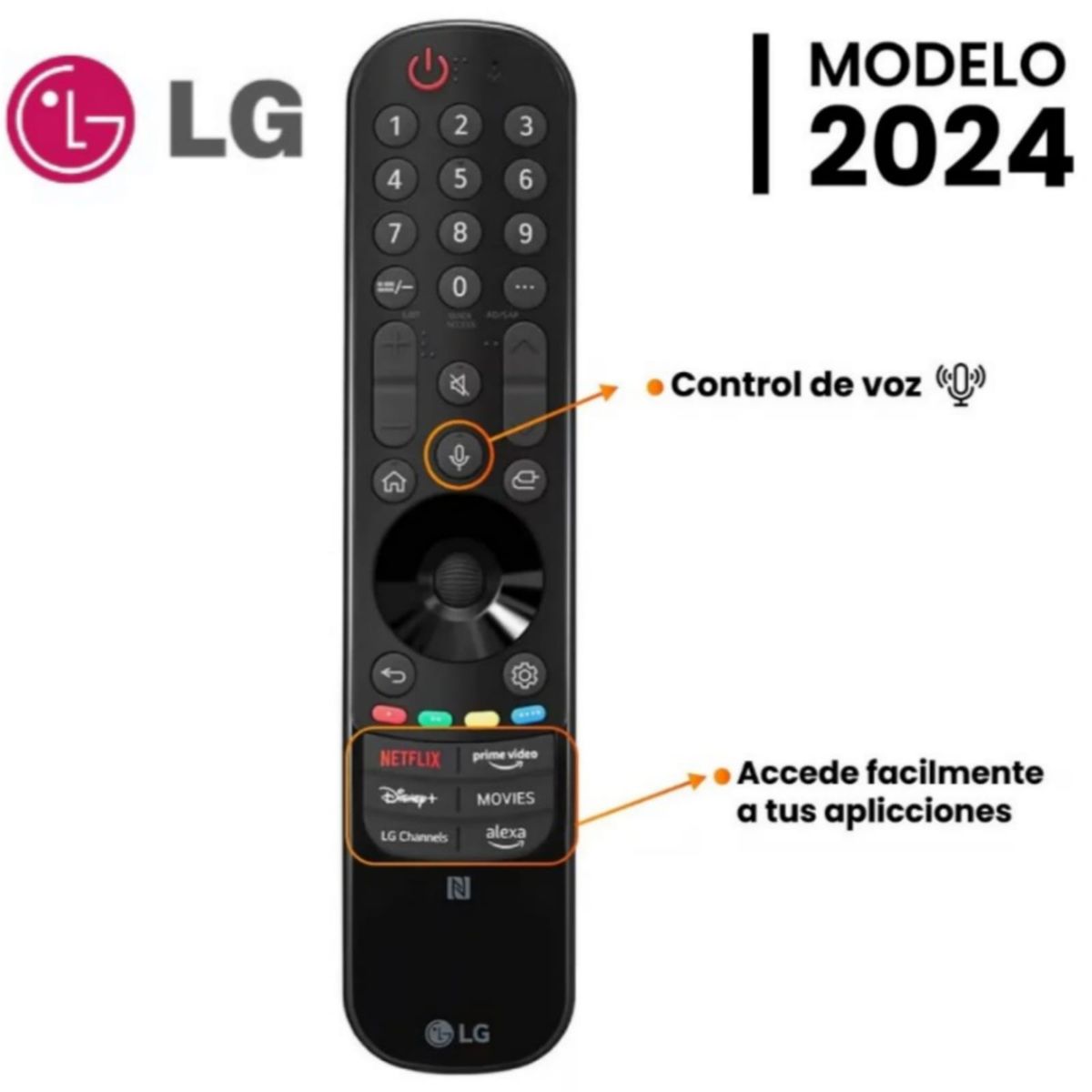 LG - Control Magic LG MR24GN Con Botón Alexa Y LG Channels Modelo 2024