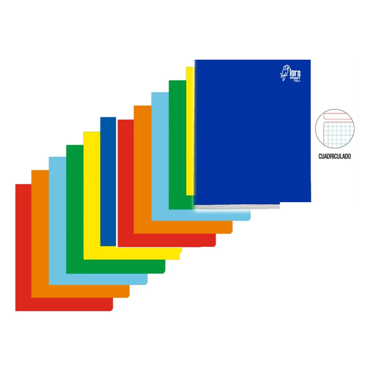 GENERICO - Caja de Cuadernos Cuadriculado Loro– 12 Unidades